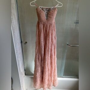 Light Pink Maxi Prom Dress Sleeveless - Size 0 XS